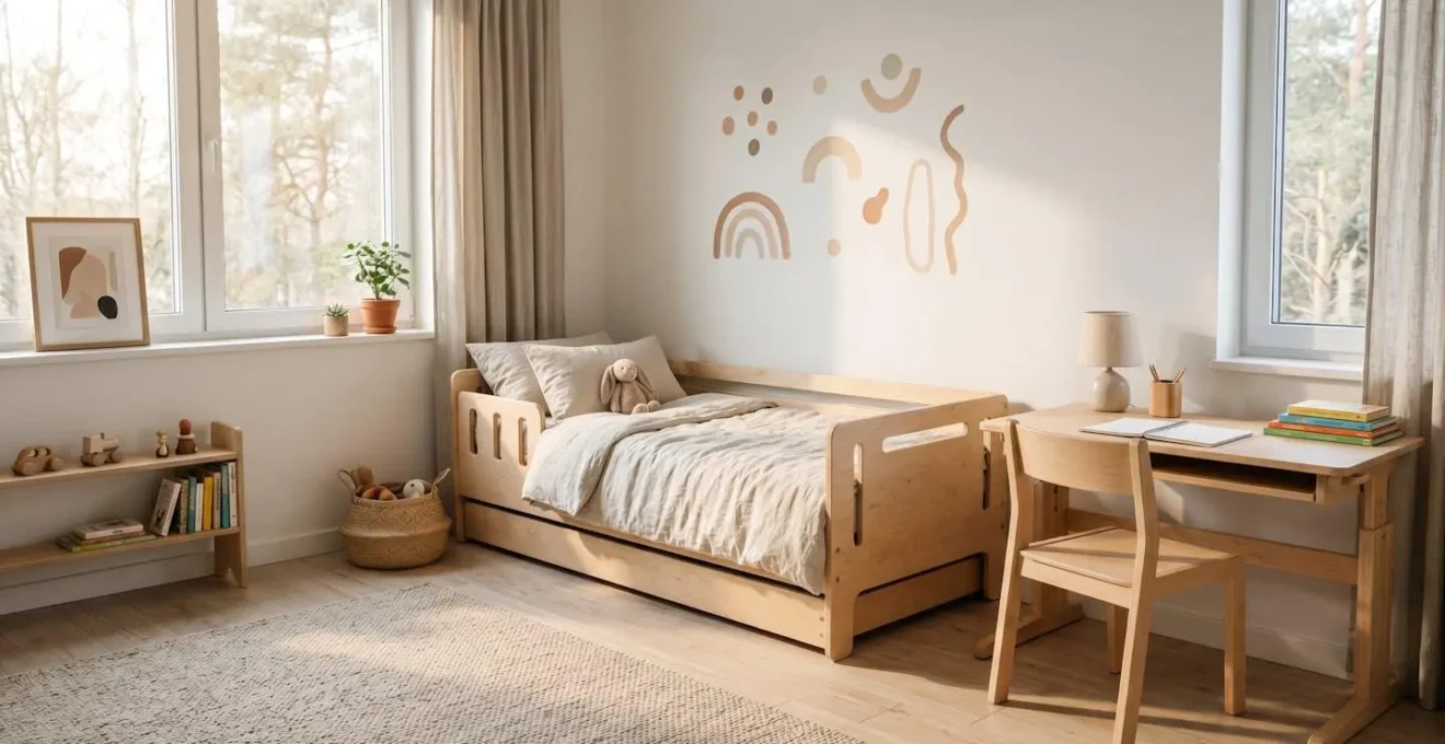 Chambre d'enfant avec mobilier évolutif vue d'ensemble
