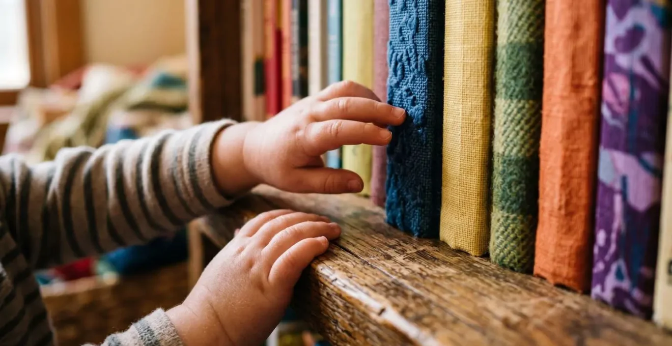 Étagère basse avec livres organisés face visible pour enfants
